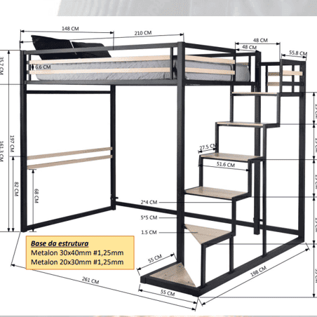Detalhe de projeto em metalon